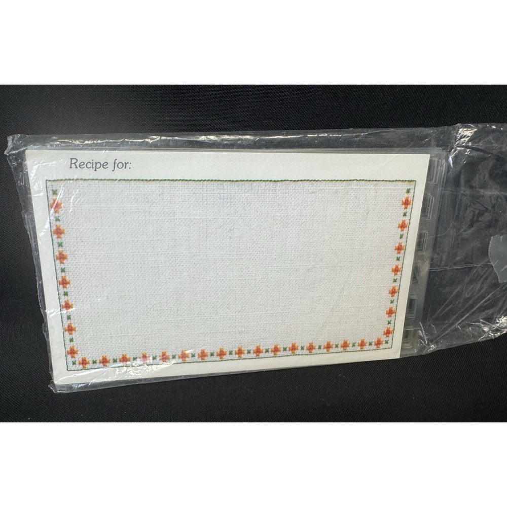 Vintage Set Of 3 Recipe Cards With Plastic Card Protectors Unopened 5" x 3"